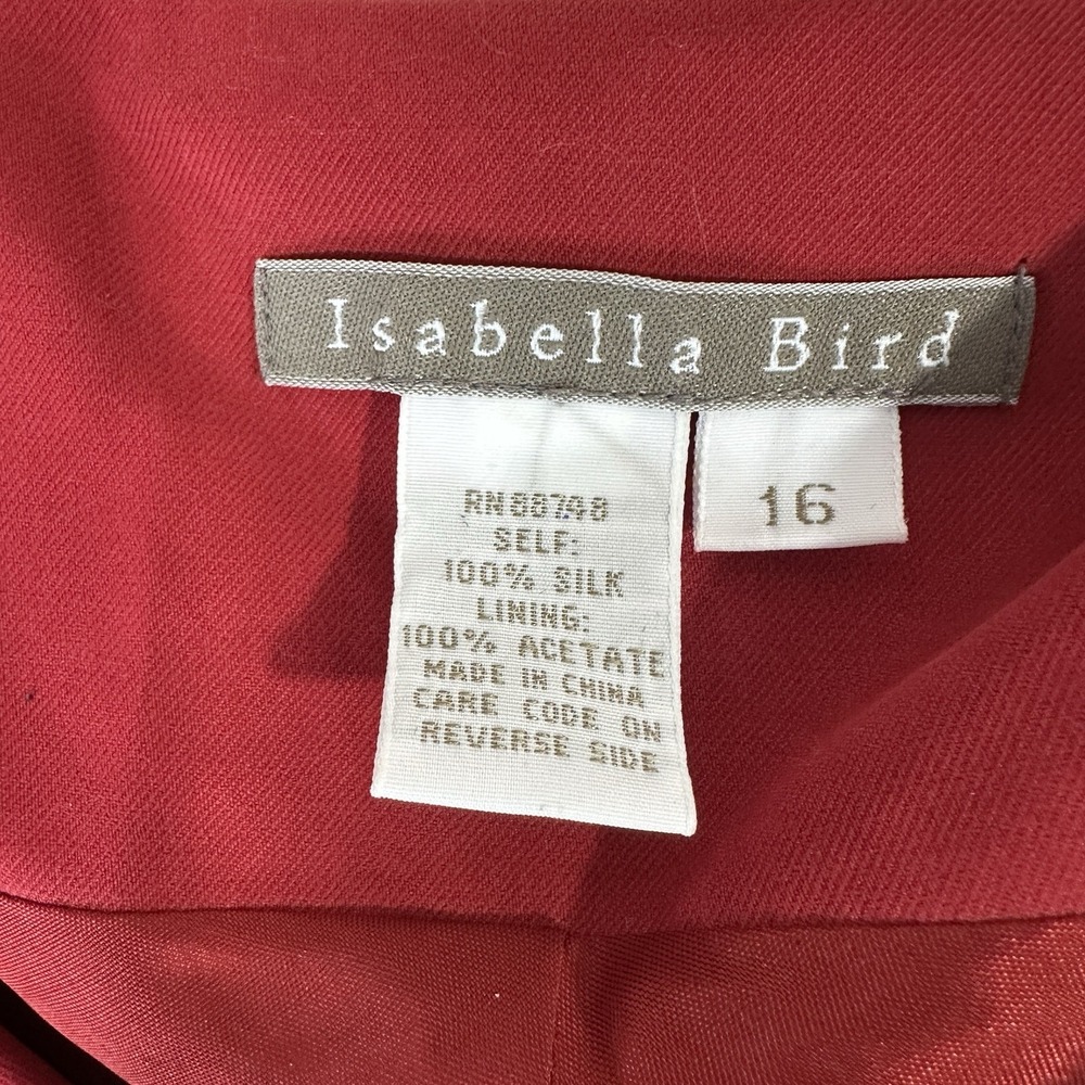 Isabella Bird Women's 16 Silk Red Sleeveless Midi Dress Cocktail Formal - Picture 3 of 4